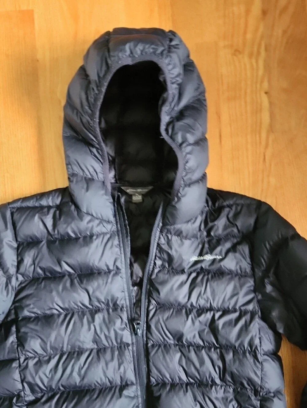 Eddie Bauer, Black Hooded Puffer Jacket, Youth, Sz 16
